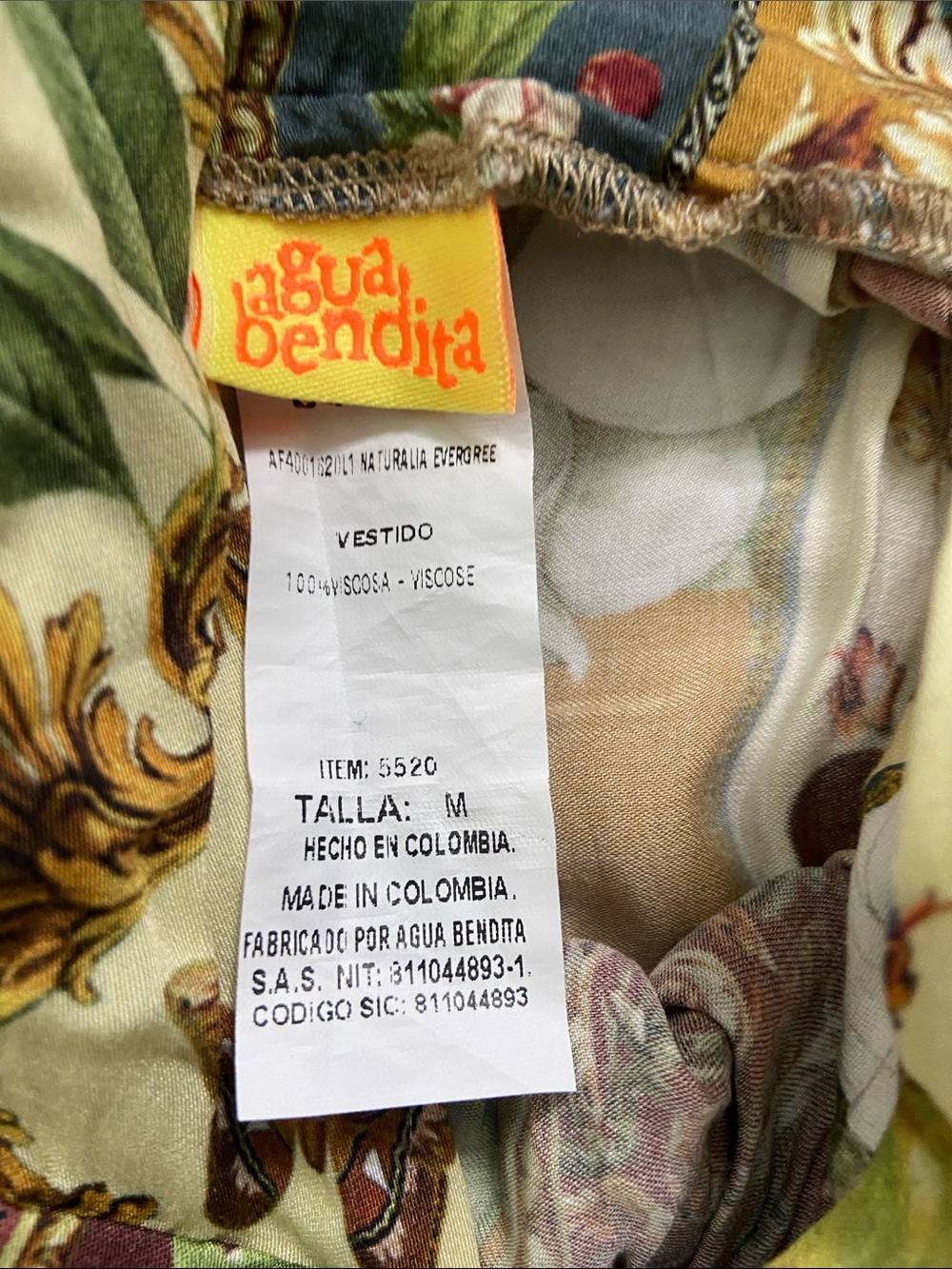 GORGEOUS AGUA BENDITA EVERGREEN STORY NATURALIA MAXI DRESS M - Picture 7 of 14